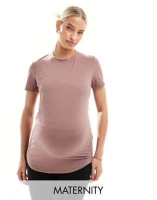 Nike One Training maternity t-shirt in mauve