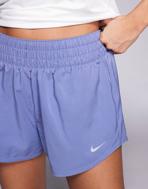 Nike One Training mid rise 3-inch shorts in blue, 5 of 5