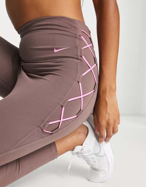 Nike Yoga Luxe 7/8 leggings in smokey mauve