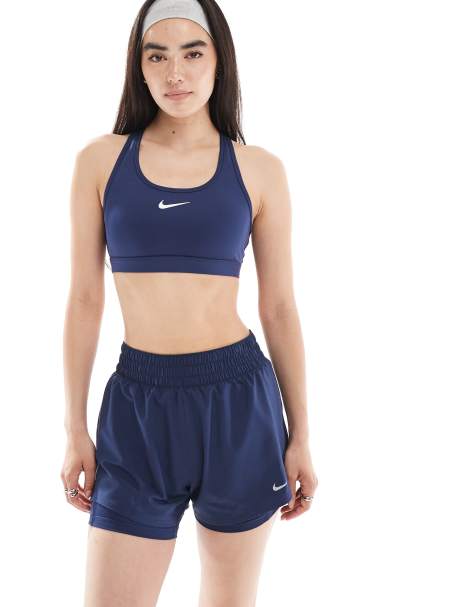 Nike - One Training - Pantaloncini da 3" 2 in 1 blu navy a vita alta - view 1