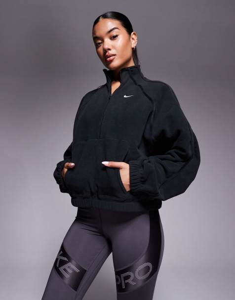 Nike - One Training - Pile nero con zip corta - view 1