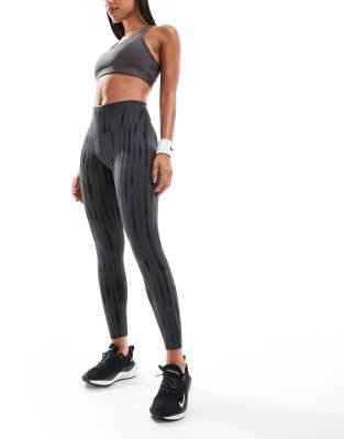 Nike Training Nike One Training printed high-waisted 7/8 leggings in black