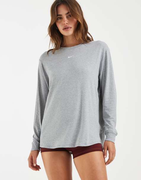 Nike One Training Relaxed long sleeve top in charcoal - view 1