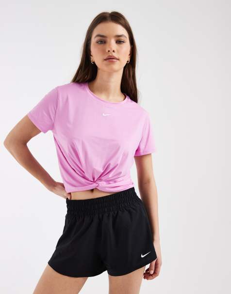 Nike One Training twist t-shirt in pink
