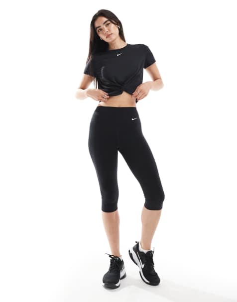 Nike One Training - Sorte capri-leggings med høj talje - view 1