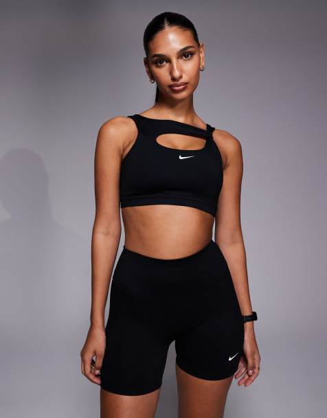 Nike One Training twist strap sports bra in black - view 1