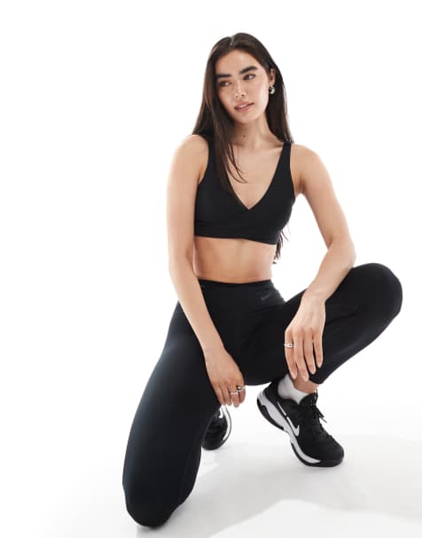 Nike One Training wrap light support sports bra in black