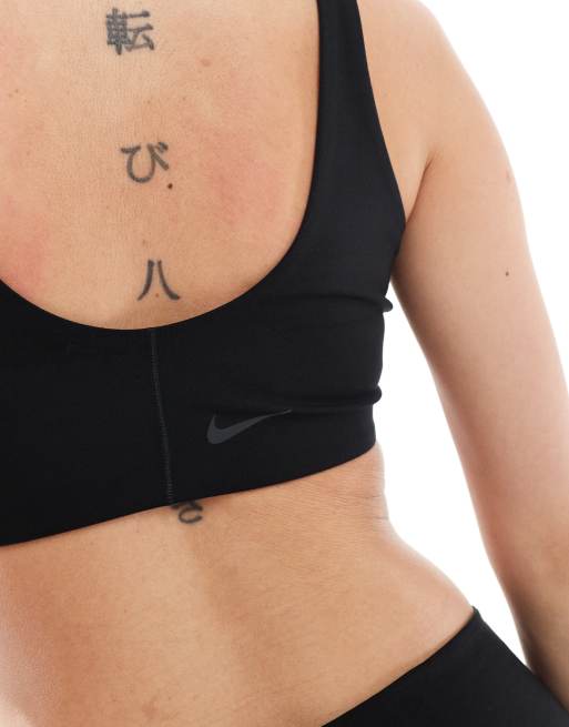Nike One Training wrap light support sports bra in black, 4 of 4