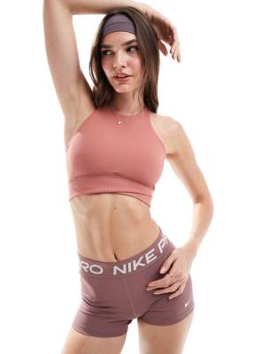 Nike One Training wrapped light support sports bra in pink