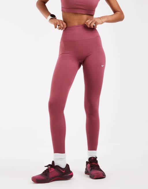 Nike One træningsleggings med Dri-FIT, sømløse og højtaljede i pink, 2 af 5