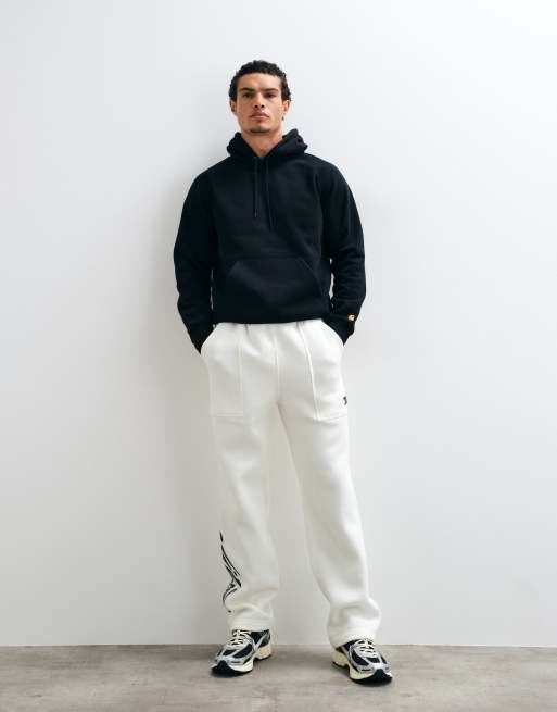 Nike open hem joggers with logo graphic in cream, 4 of 5