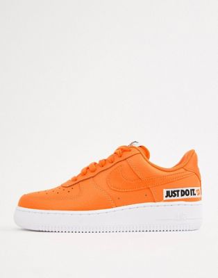 orange just do it air force ones