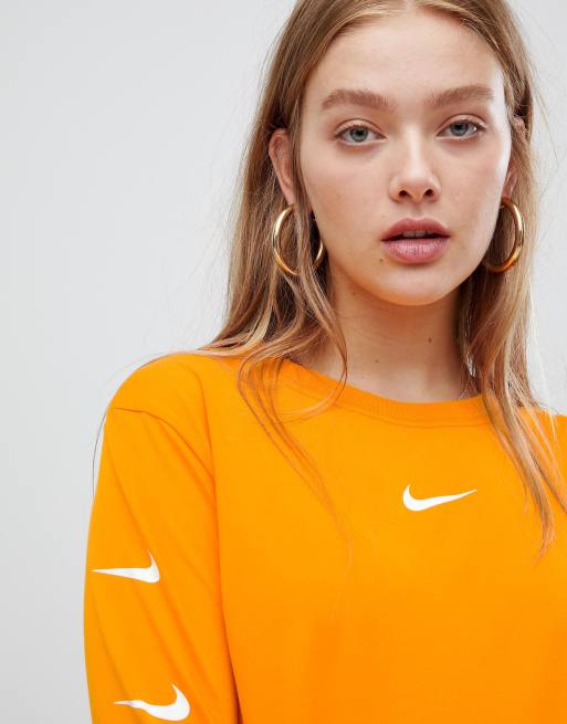 long sleeve orange nike shirt