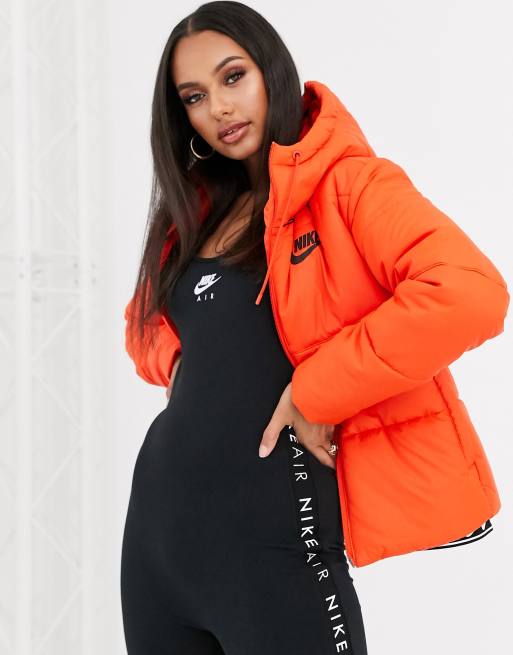 Nike puffer cheap jacket orange