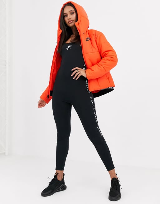 Orange nike store jacket women's