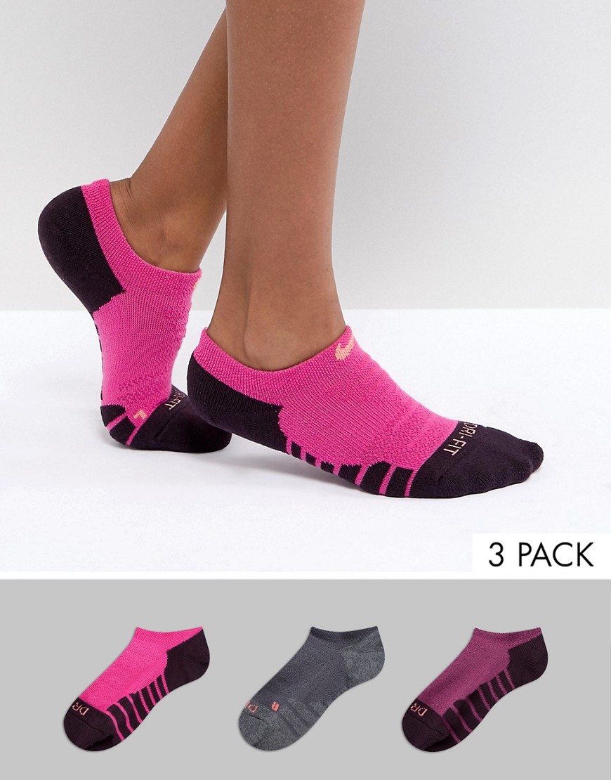 Nike – Osynliga strumpor med dämpning, 3-pack-Flerfärgad