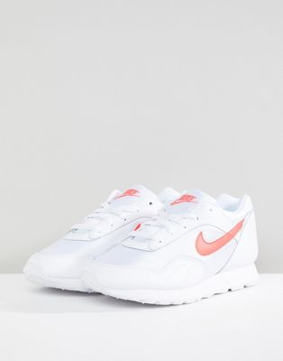 nike outburst trainers in white and pink