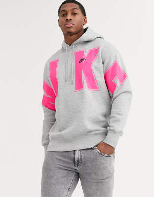 grey and pink nike hoodie