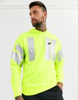 Nike overbranded hoodie in neon green 