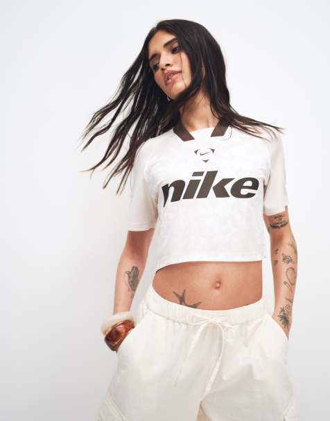 Nike – Oversize-Fußballoberteil in gebrochenem Weiß mit Spitzeneffekt - view 1