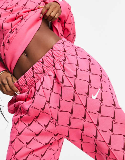 Nike – Oversize-Jogginghose in Wassermelonenrosa mit durchgehendem