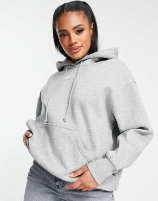 Nike - Oversize-Kapuzenpullover in Grau und Segelweiß mit kleinem Swoosh-Logo