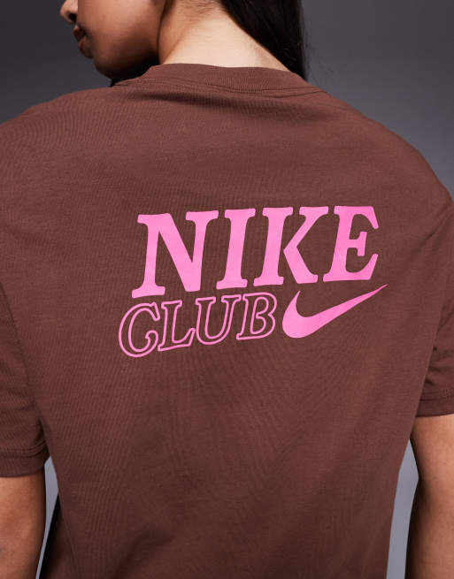 Nike – Oversize-T-Shirt in Braun mit Grafikprint hinten, 4 von 4