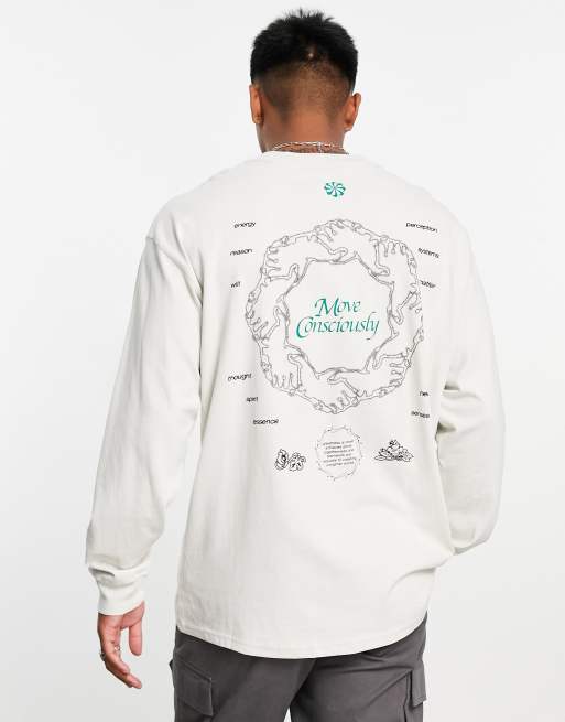 Nike oversized back print graphic long sleeve t-shirt in