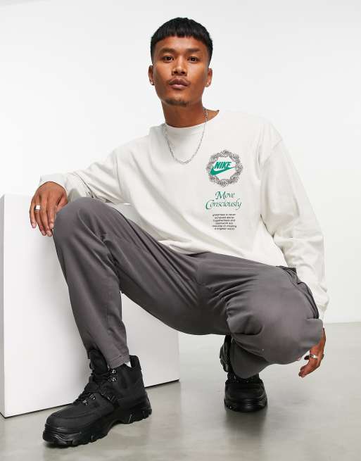 Nike oversized back print graphic long sleeve t-shirt in
