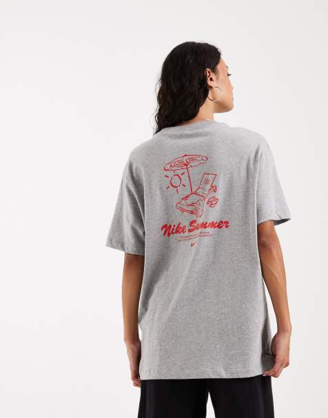 Nike oversized boxy graphic t-shirt in grey - view 1