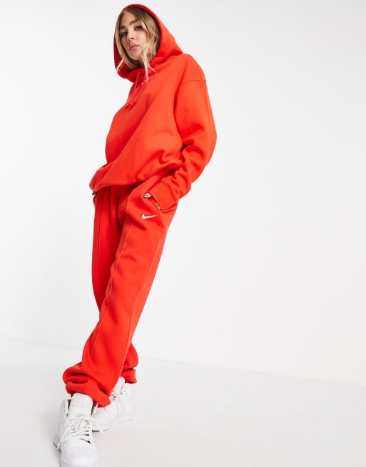 Nike oversized fleece jogger in chile red