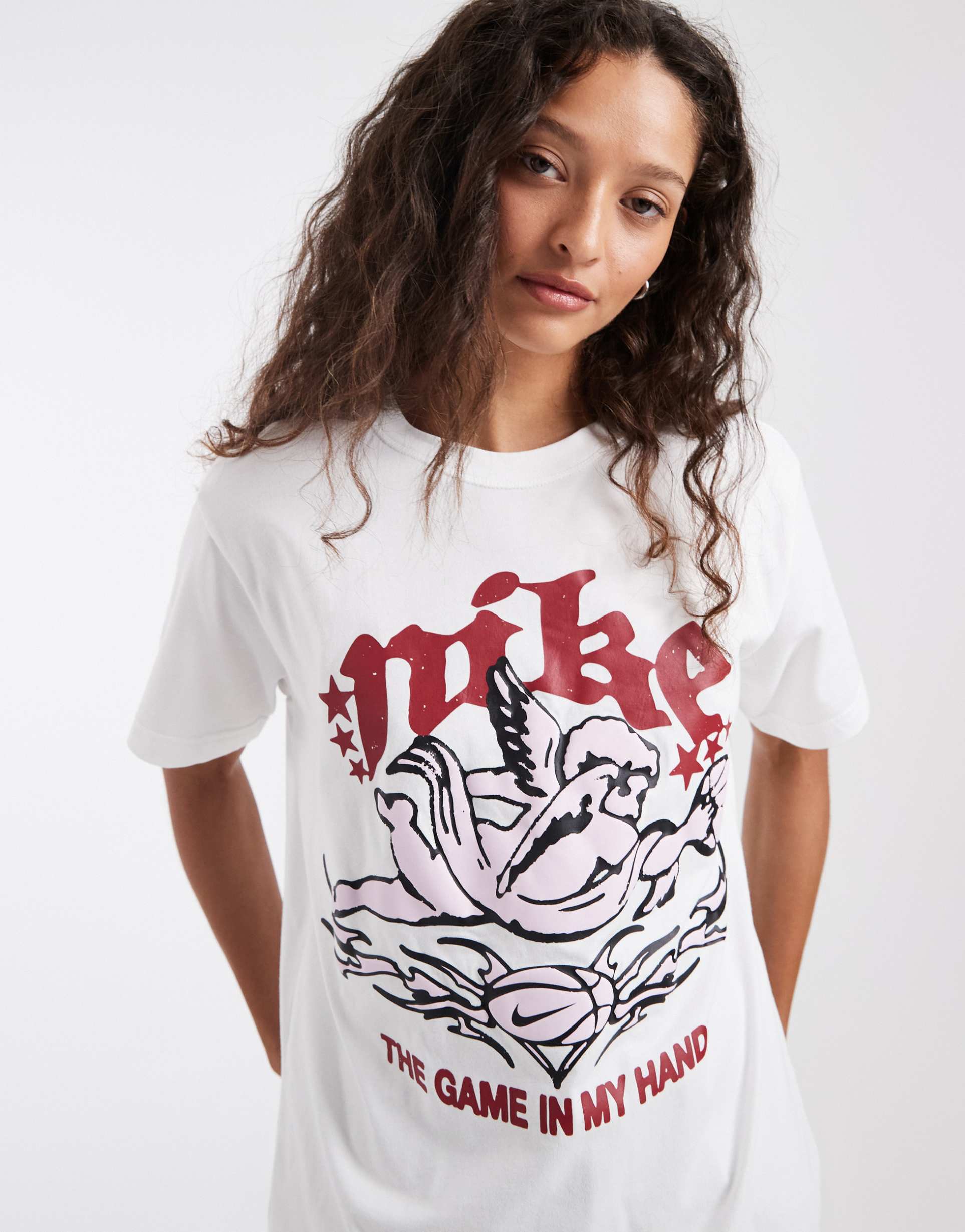 nike oversized graphic t-shirt in white
