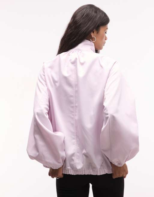 Nike oversized half zip jacket in light pink, 2 of 4