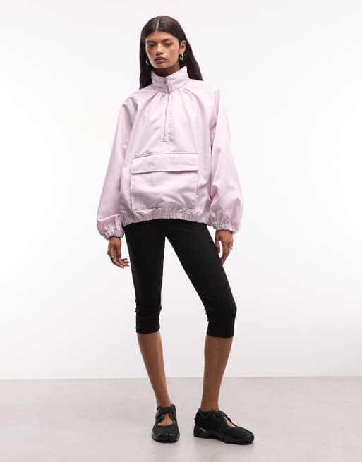 Nike oversized half zip jacket in light pink, 3 of 4