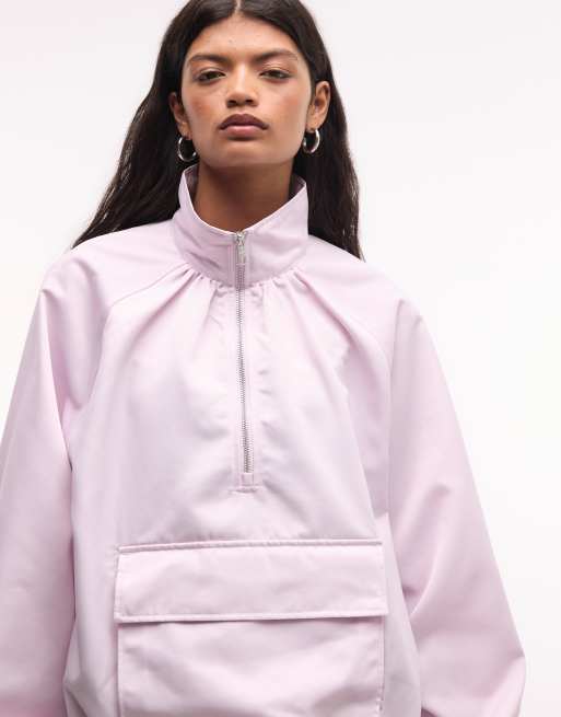 Nike oversized half zip jacket in light pink, 4 of 4