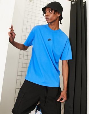 Nike oversized heavyweight t-shirt with embroidered logo in photo blue
