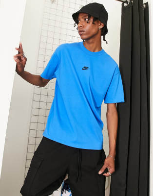 Nike oversized heavyweight t-shirt with embroidered logo in photo blue