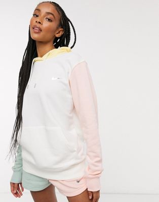 pastel color block nike hoodie