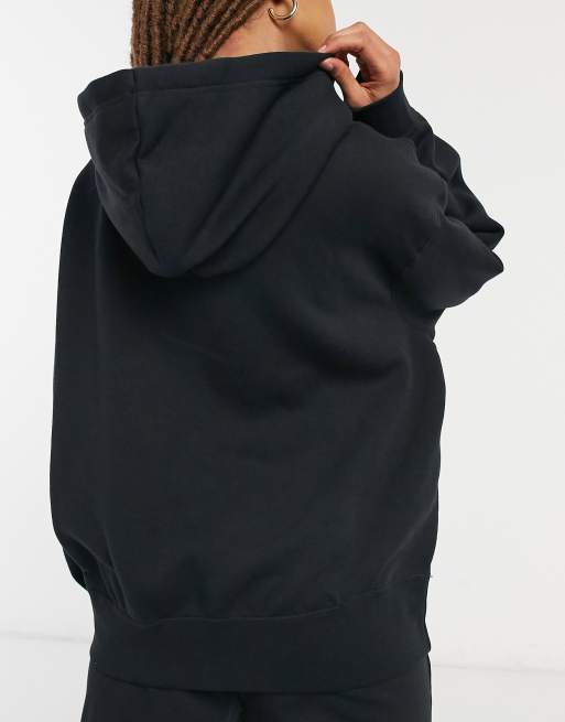 Nike - Oversized hoodie met mini-swoosh op de linkerkant van de borst in zwart, 2 van 4