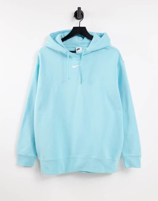 Nike - Oversized hoodie zonder sluiting met mini-swoosh in copa blauw