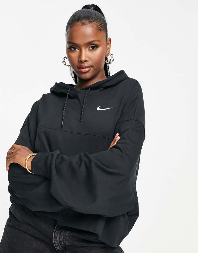 Nike oversized jersey hoodie in black