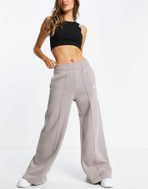 Nike - Oversized joggingbukser med vide ben i fossilgrå