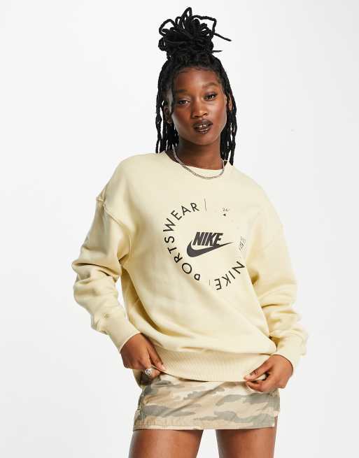 Nike oversized sweat in stone