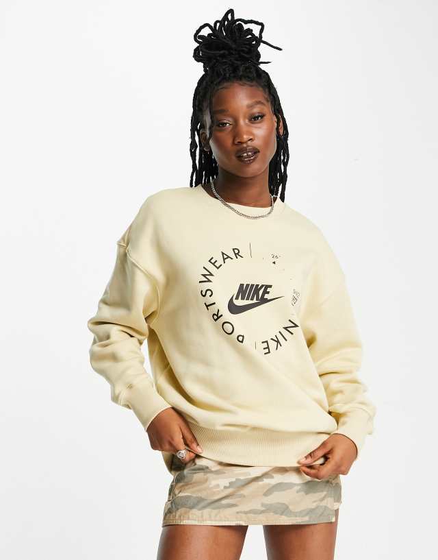 Nike oversized sweat in stone