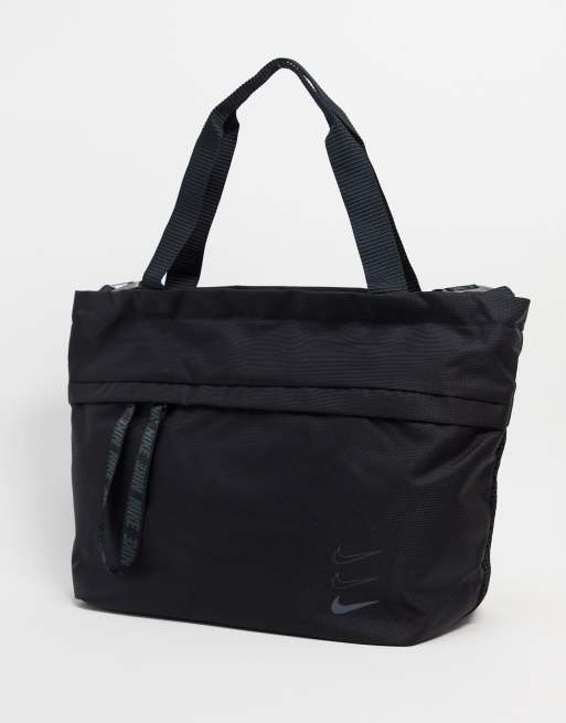 Nike oversized swoosh tote bag in black