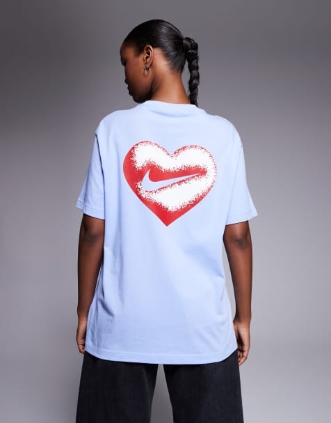 Nike - Oversized T-shirt met grafische print in blauw - view 1