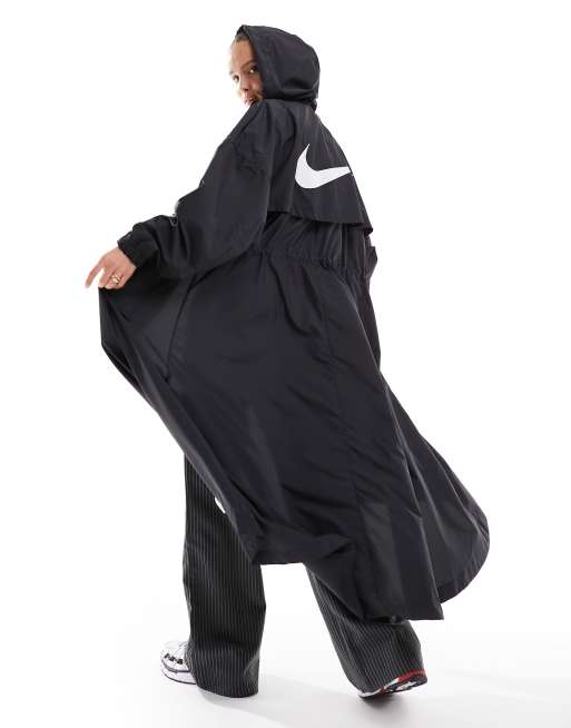 Nike oversized trench jacket in black 