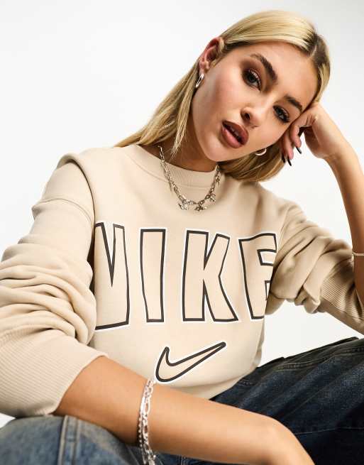 Beige store nike sweatshirt