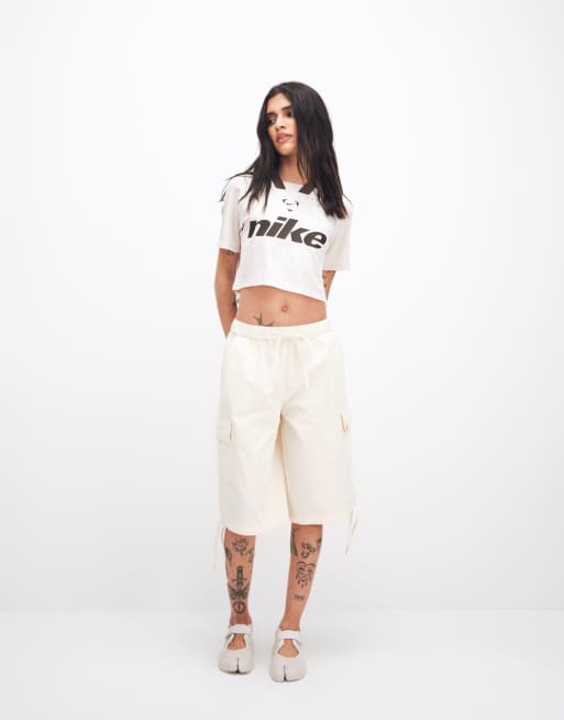 Nike - Oversized voetbaltop met kanteffect in gebroken wit, 2 van 4