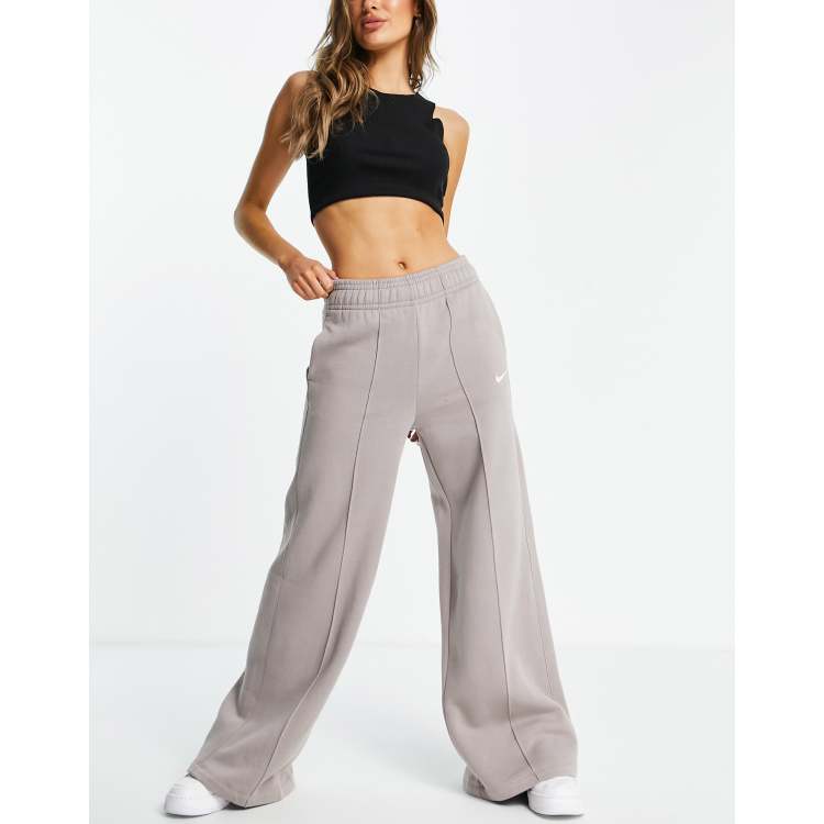 Nike premium high waist best sale wide leg grey joggers